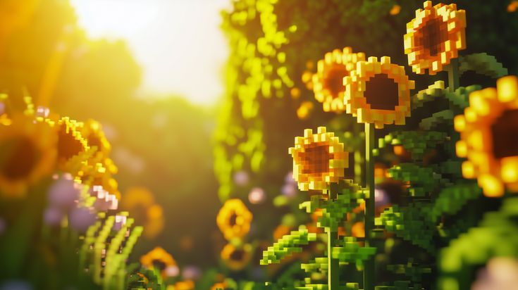 Minecraft подсолнухи